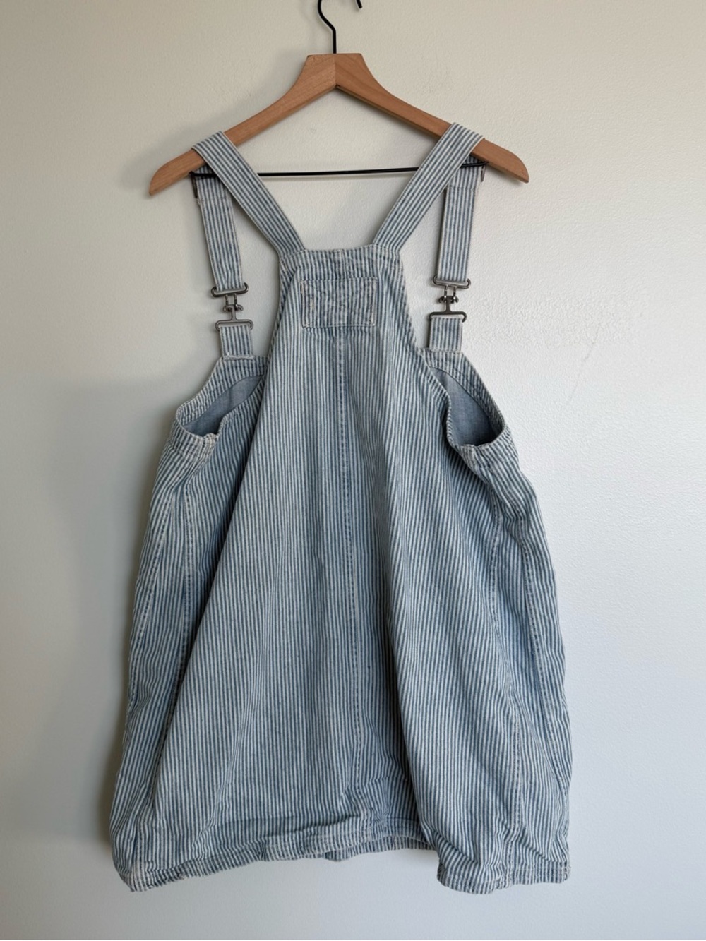 Free People We The Free Overall Smock Mini Striped Railroad Top Jumper Dress - Picture 7 of 7